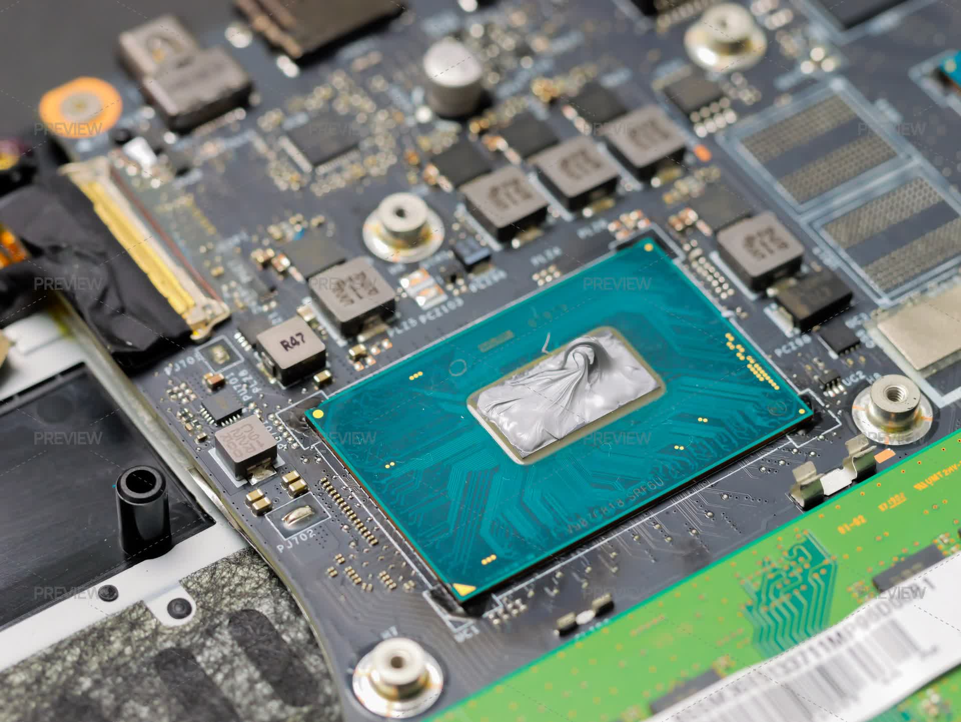 Note Bookcpu Images Computer Science Thermal Paste On The Laptop Processor. - Stock Photos | Motion Array
