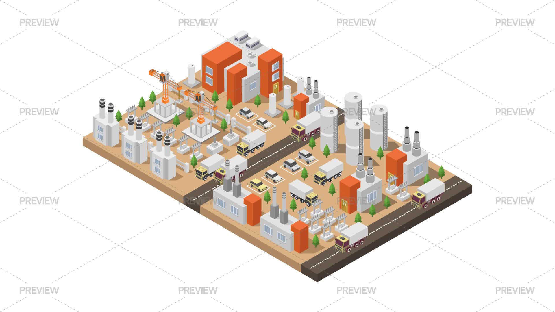 Isometric Power Plant - Graphics | Motion Array