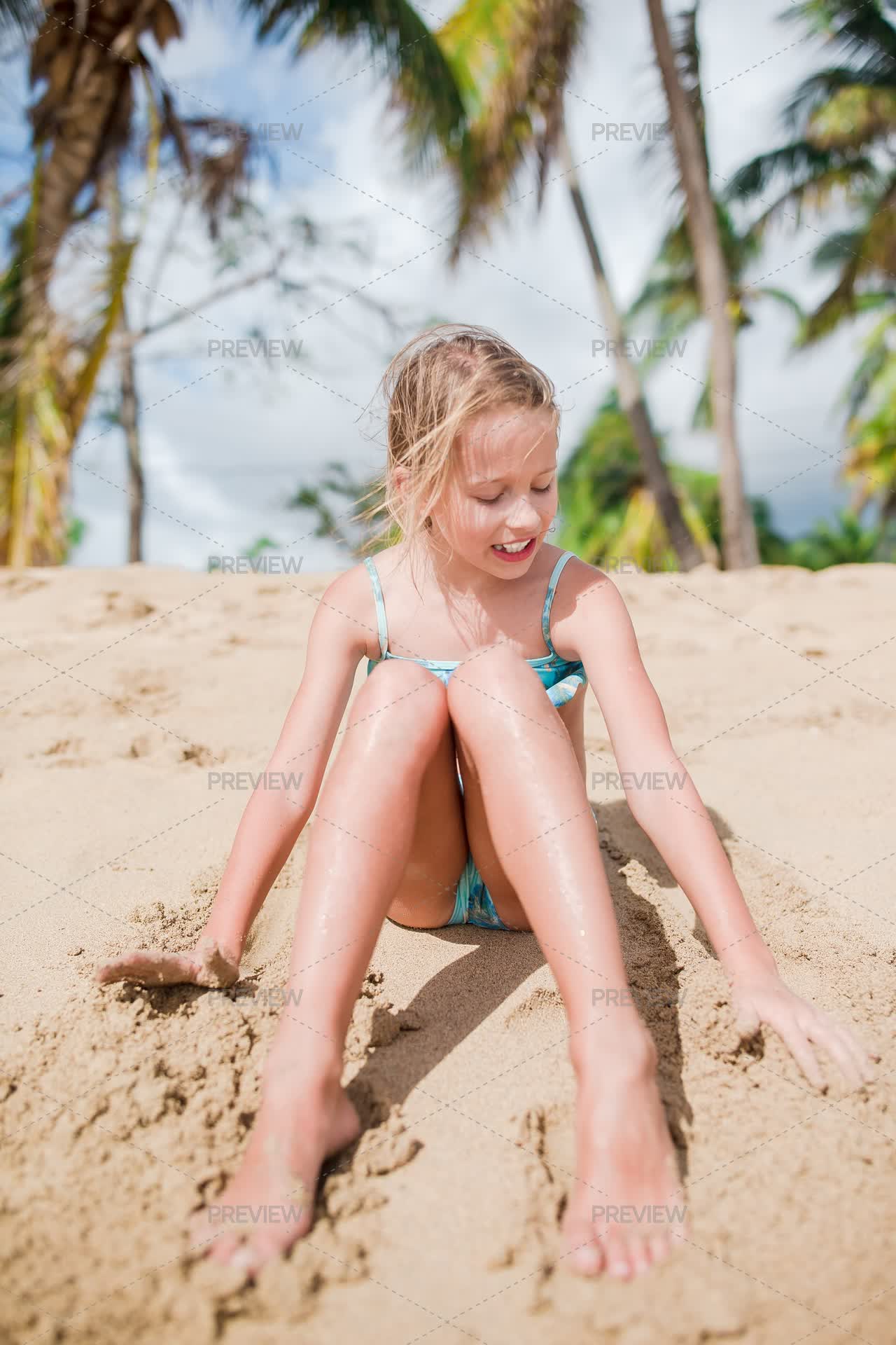 pre teen nude girl Little Girl On The Beach - Stock Photos | Motion Array