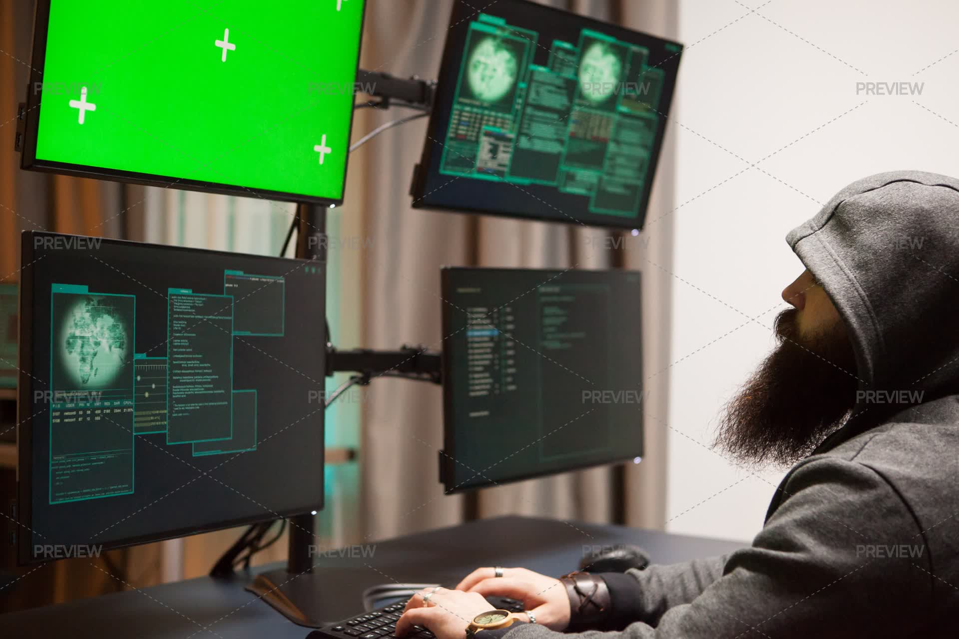 Hacking Computer Set Up - Stock Photos | Motion Array