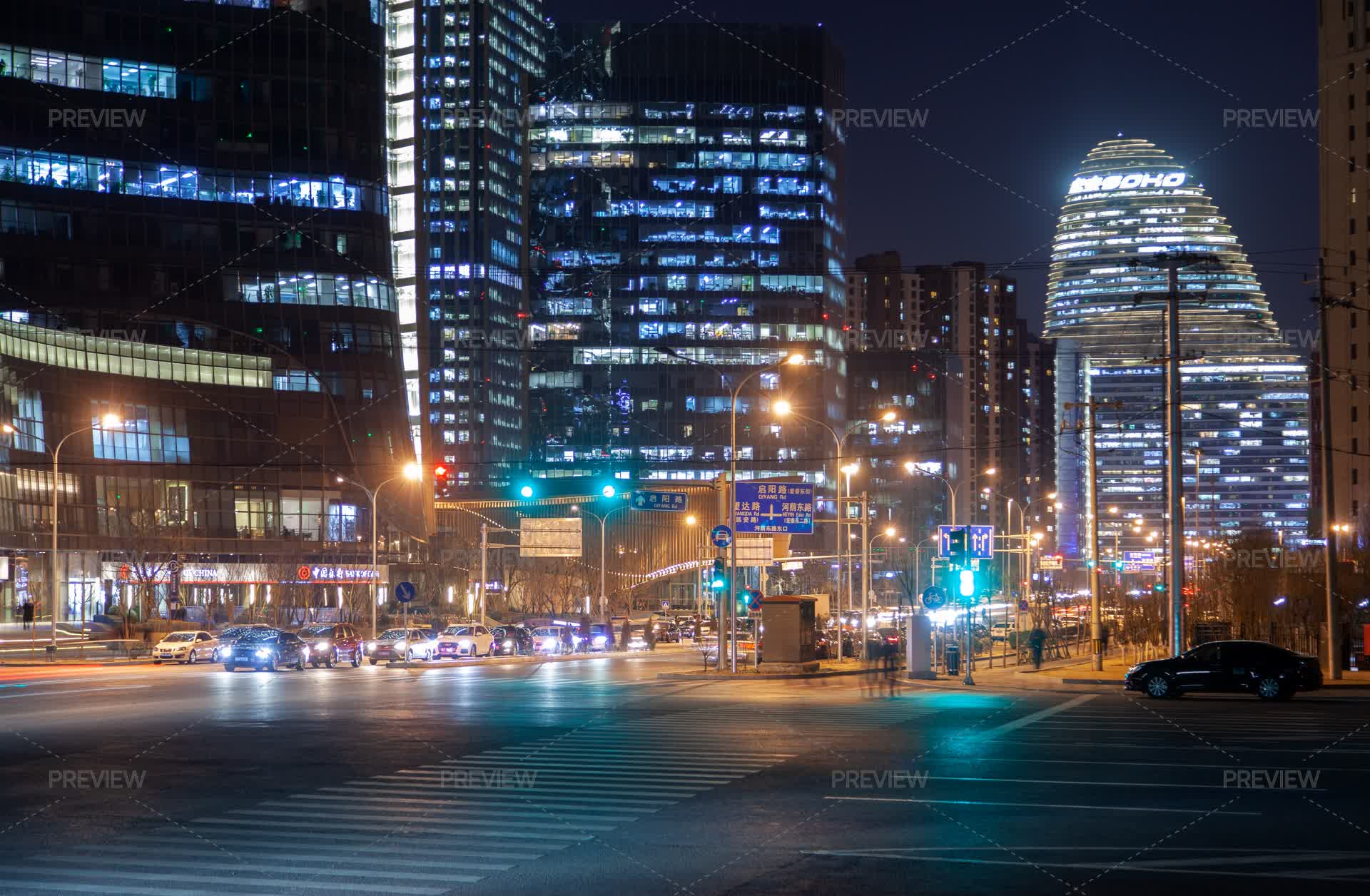 Beijing Nightscape Beijing Cityscape At Night - Stock Photos | Motion Array