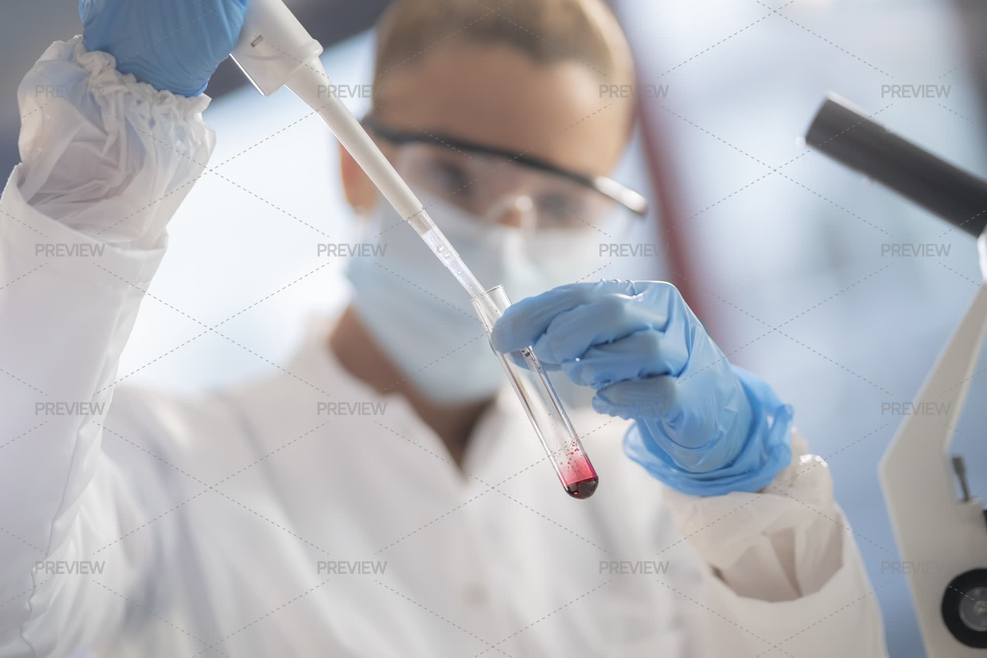 Examining A Blood Sample - Stock Photos | Motion Array