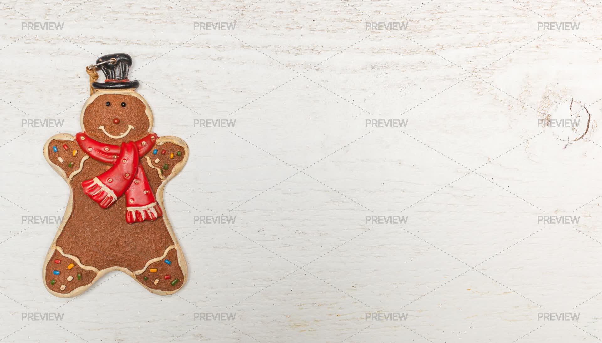 Gingerbread Man On White Background - Stock Photos | Motion Array