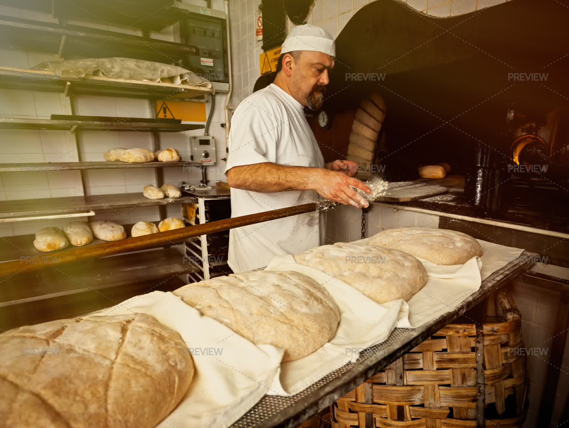 Bread Labor Production Of Baked Bread - Stock Photos | Motion Array